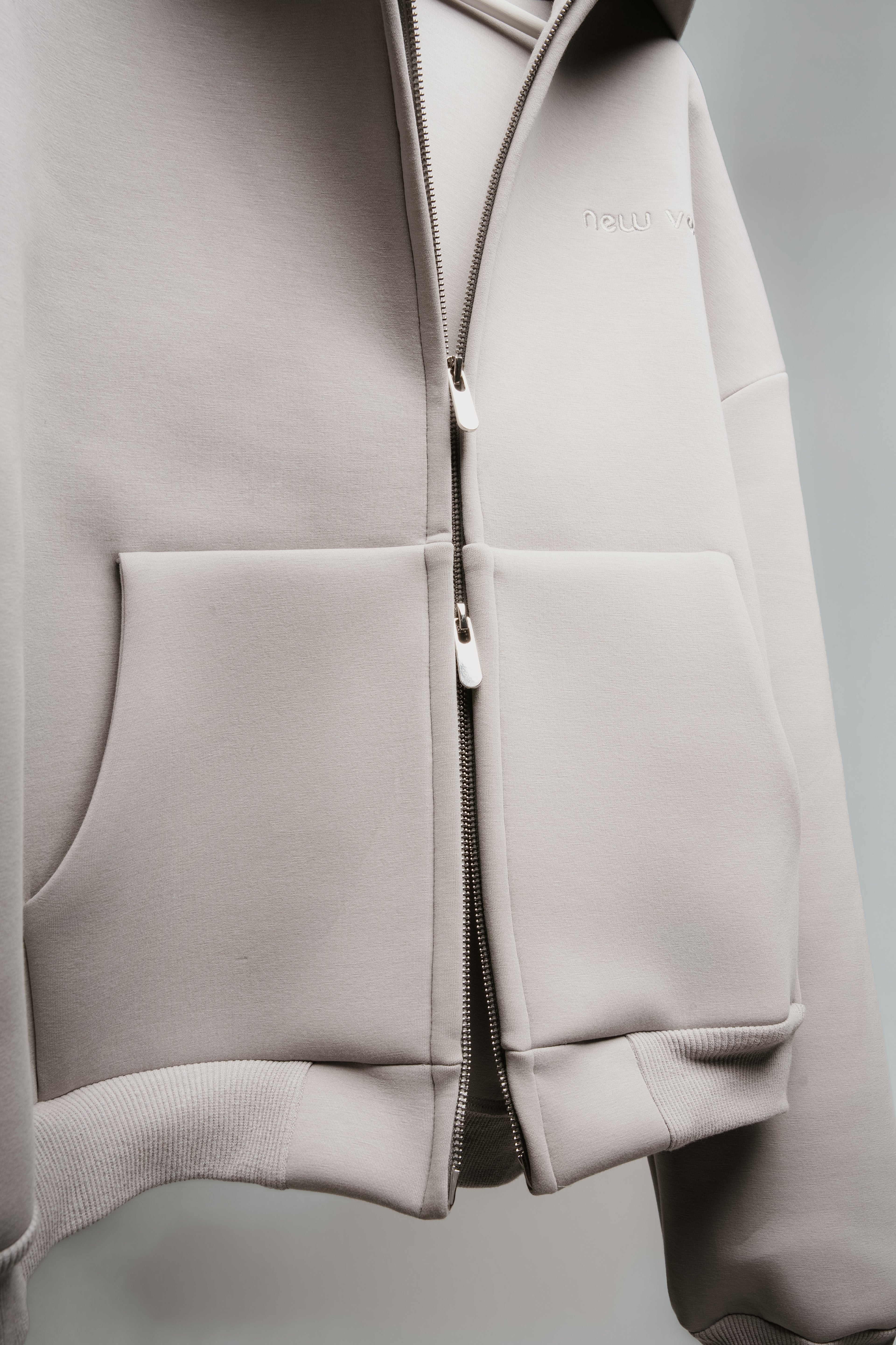 Double Zip Hoodie - Ash