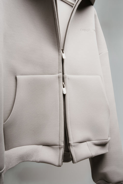 Double Zip Hoodie - Ash